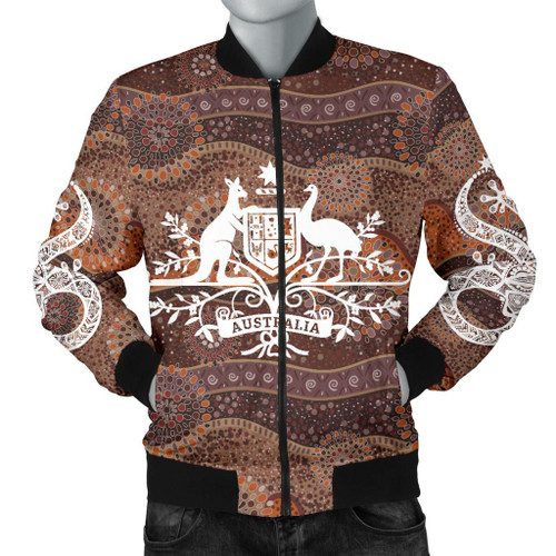 Australia Bomber Jacket - Aboriginal Patterns Jacket - Australian Coat Of Arms Australia Bomber Jacket - Aboriginal Patterns Jacket - Australian Coat Of Arms
