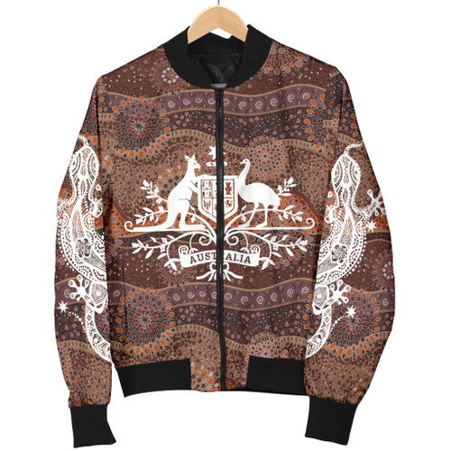 Australia Bomber Jacket - Aboriginal Patterns Jacket - Australian Coat Of Arms Australia Bomber Jacket - Aboriginal Patterns Jacket - Australian Coat Of Arms