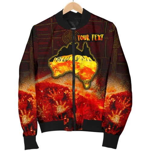 Australia Aboriginal Personalised Bomber Jacket - Anangu Custodians Australia Aboriginal Personalised Bomber Jacket - Anangu Custodians
