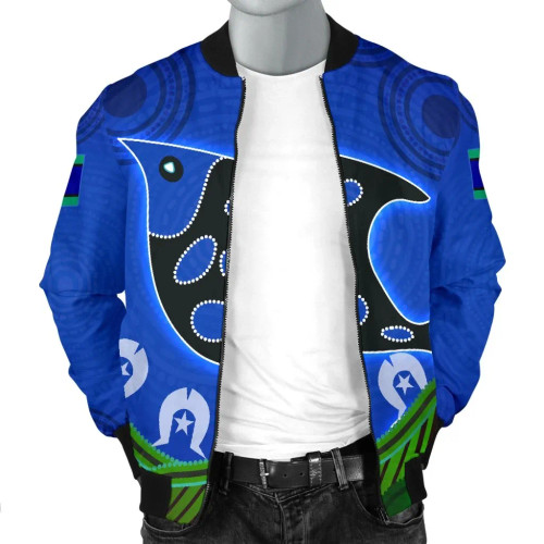 Australia Bomber Jacket - Torres Strait Dot Patterns Fish