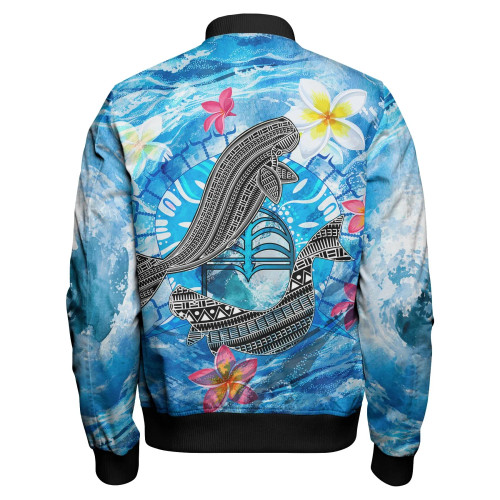 Australia Torres Strait Bomber Jacket - Sea, Dhari And Dugongs Australia Torres Strait Bomber Jacket - Sea, Dhari And Dugongs