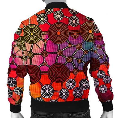 Australia Bomber Jacket - Aboriginal Pattern Jacket Circle Art