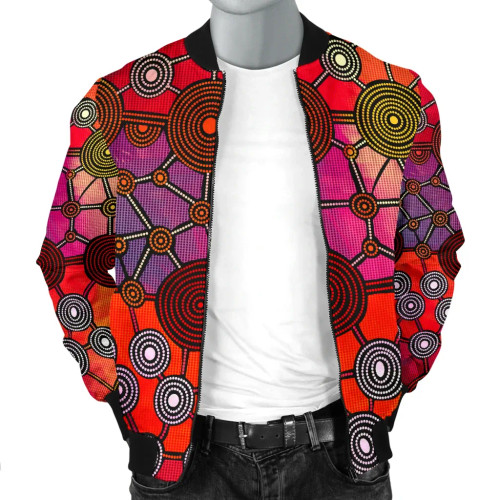 Australia Bomber Jacket - Aboriginal Pattern Jacket Circle Art