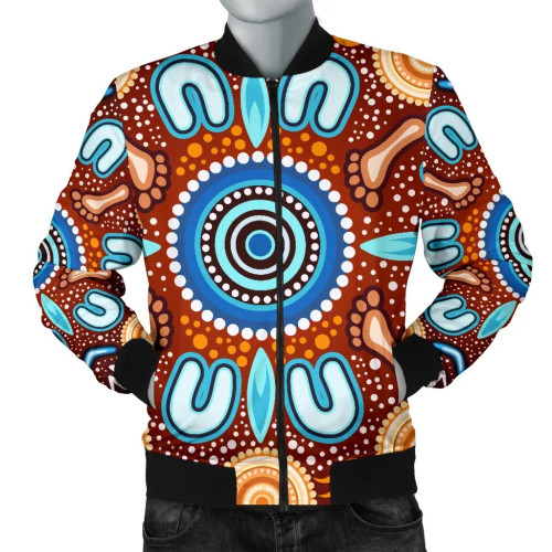 Australia Aboriginal Bomber Jacket - Indigenous Circle Dot Painting Ver02