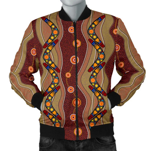 Australia Bomber Jacket - Aboriginal Jacket Boomerang Patterns