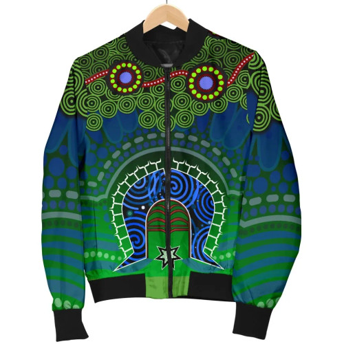 Australia Torres Strait Bomber Jacket - Dhari And Dot Patterns