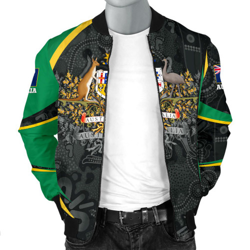Australia Bomber Jacket - Australia Coat of Arms Jacket Aussie Spirit (Green) Australia Bomber Jacket - Australia Coat of Arms Jacket Aussie Spirit (Green)