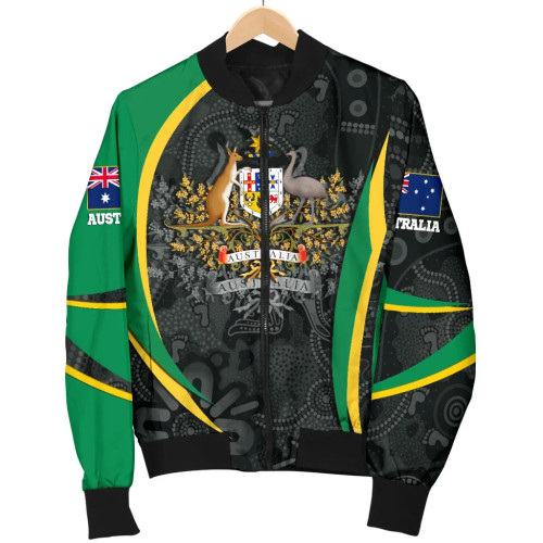 Australia Bomber Jacket - Australia Coat of Arms Jacket Aussie Spirit (Green) Australia Bomber Jacket - Australia Coat of Arms Jacket Aussie Spirit (Green)