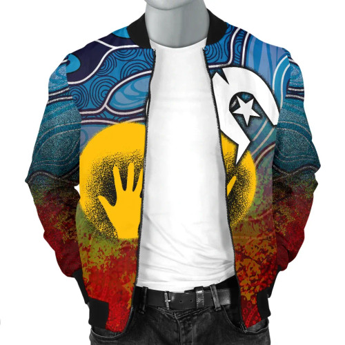 Australia Aboriginal Bomber Jacket - Aboriginal and Torres Strait Islanders Flag Australia Aboriginal Bomber Jacket - Aboriginal and Torres Strait Islanders Flag