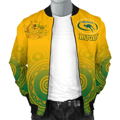 Australia Aboriginal Bomber Jacket - Australia Rugby and Coat Of Arms