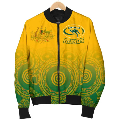 Australia Aboriginal Bomber Jacket - Australia Rugby and Coat Of Arms