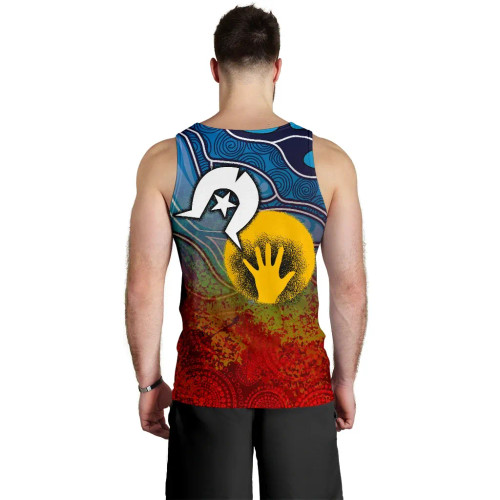 [Custom] Australia Aboriginal Men Tank Top - Aboriginal and Torres Strait Islanders Flag