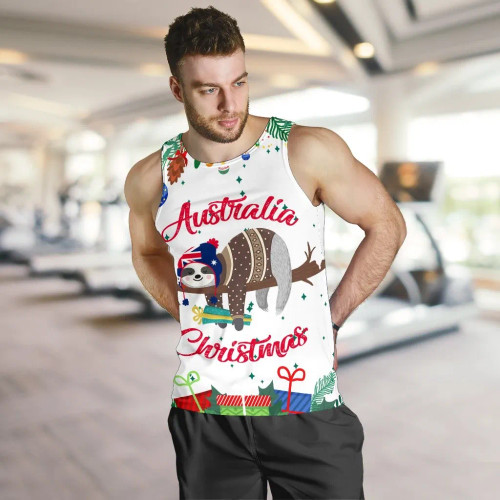 Australia Christmas Men Tank Top - White - Merry Christmas 2020