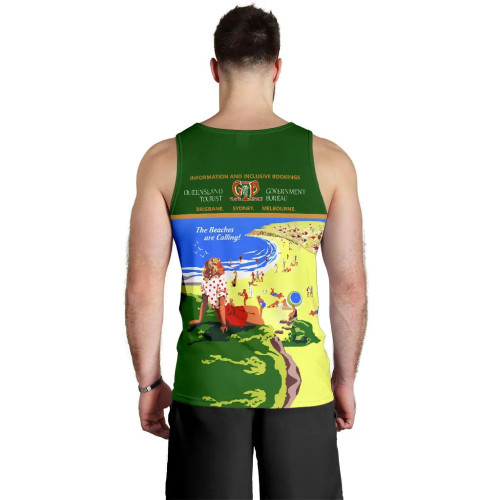 Australia Men Tank Top - Queensland Vintage Poster