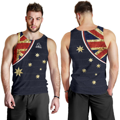 Australia Men Tank Top - Aus Flag Vintage Kangaroo Symbol Australia Men Tank Top - Aus Flag Vintage Kangaroo Symbol