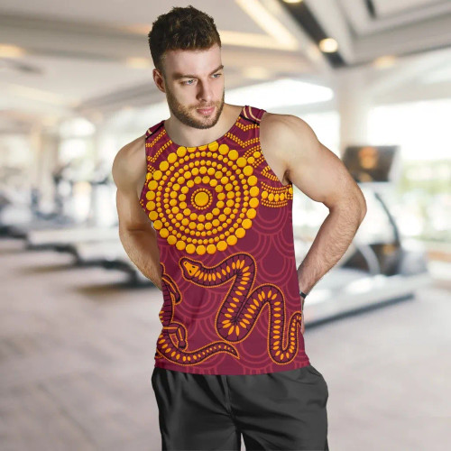 Australia Aboriginal Men Tank Top - Aboriginal Snake And Alligator Australia Aboriginal Men Tank Top - Aboriginal Snake And Alligator