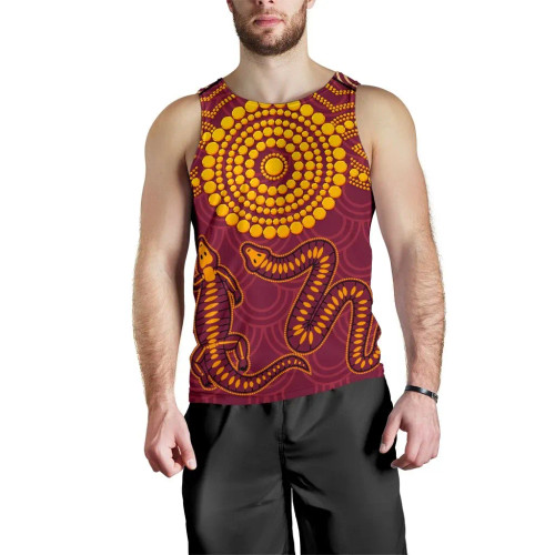 Australia Aboriginal Men Tank Top - Aboriginal Snake And Alligator Australia Aboriginal Men Tank Top - Aboriginal Snake And Alligator