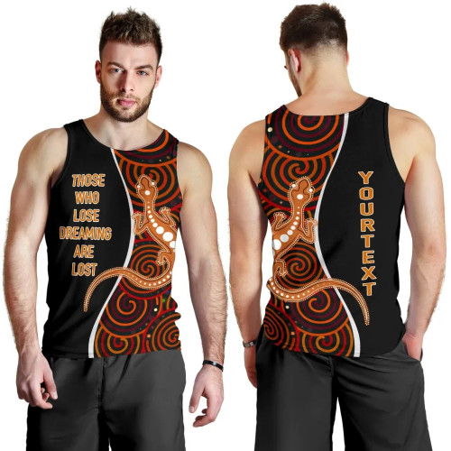 [Custom] Australia Aboriginal Men Tank Top - Indigenous Lizard Dreaming