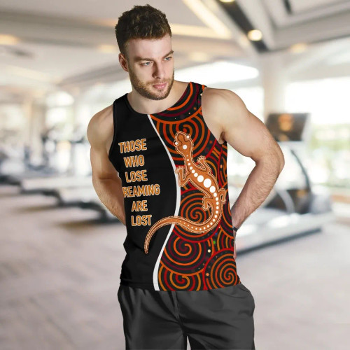 [Custom] Australia Aboriginal Men Tank Top - Indigenous Lizard Dreaming