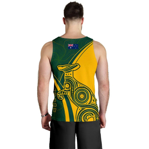 Australia Men Tank Top - Australian Kangaroo & Aboriginal Inspired Patterns Dot Art Painting Men Tank Top Australia Men Tank Top - Australian Kangaroo & Aboriginal Inspired Patterns Dot Art Painting Men Tank Top