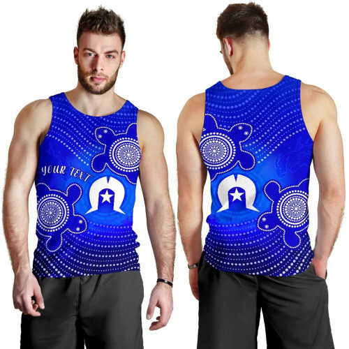 [Custom] Australia Torres Strait Islanders Men Tank Top - Torres Symbol With Indigenous Turtle