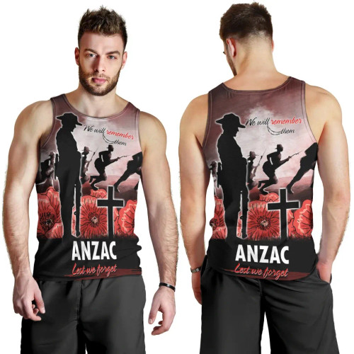 Australia Anzac Day Men Tank Top - We Will Remember Them Special Version Australia Anzac Day Men Tank Top - We Will Remember Them Special Version