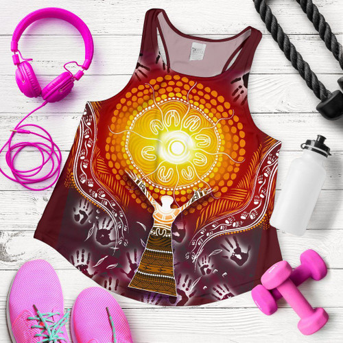 Australia Women Racerback Tank - Australian NAIDOC Week - Because Of Her - We Can Australia Women Racerback Tank - Australian NAIDOC Week - Because Of Her - We Can