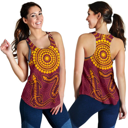 Australia Aboriginal Women Racerback Tank - Aboriginal Snake And Alligator Australia Aboriginal Women Racerback Tank - Aboriginal Snake And Alligator
