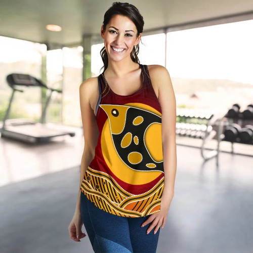 Australia Women Racerback Tank -Aboriginal Dot Patterns Fish Australia Women Racerback Tank -Aboriginal Dot Patterns Fish