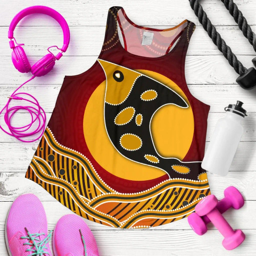 Australia Women Racerback Tank -Aboriginal Dot Patterns Fish Australia Women Racerback Tank -Aboriginal Dot Patterns Fish