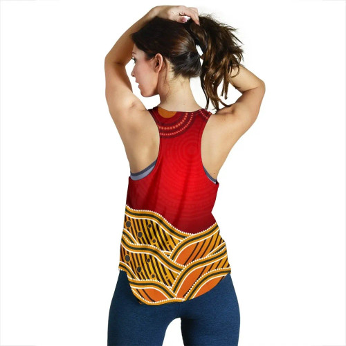 Australia Women Racerback Tank -Aboriginal Dot Patterns Fish Australia Women Racerback Tank -Aboriginal Dot Patterns Fish