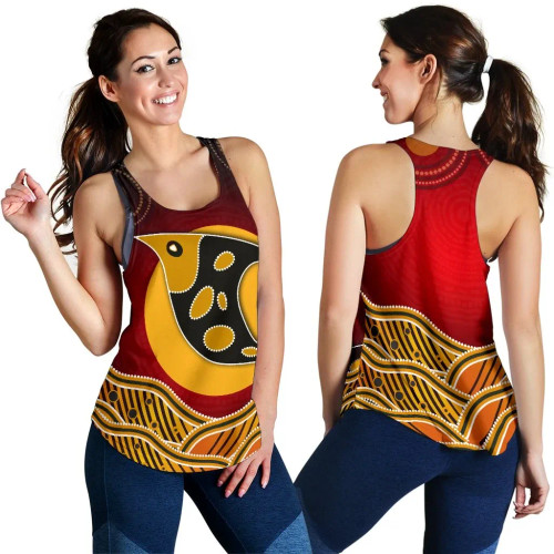 Australia Women Racerback Tank -Aboriginal Dot Patterns Fish Australia Women Racerback Tank -Aboriginal Dot Patterns Fish
