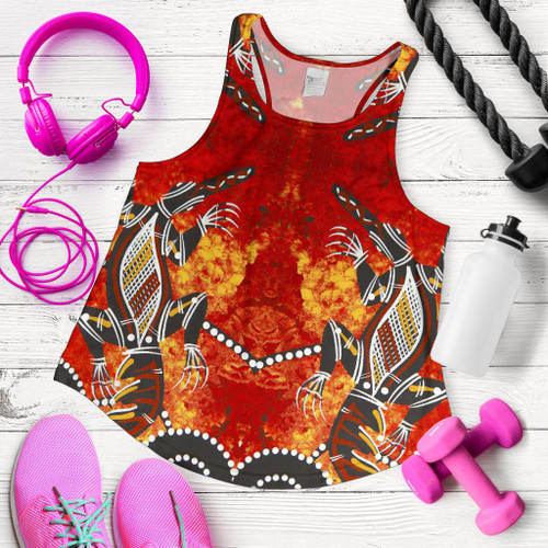 Australia Women Racerback Tank Top - Crocodile Dot Painting Australia Women Racerback Tank Top - Crocodile Dot Painting