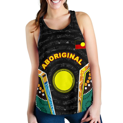 Australia Women Racerback Tank - Aboriginal Lives Matter Style Tornado