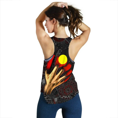 Australia Aboriginal Women Racerback Tank - Aboriginal Blood In Me Australia Aboriginal Women Racerback Tank - Aboriginal Blood In Me