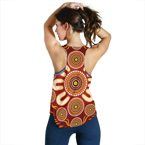 Australia Aboriginal Women Racerback Tank - Circle Flowers Patterns Ver03 Australia Aboriginal Women Racerback Tank - Circle Flowers Patterns Ver03