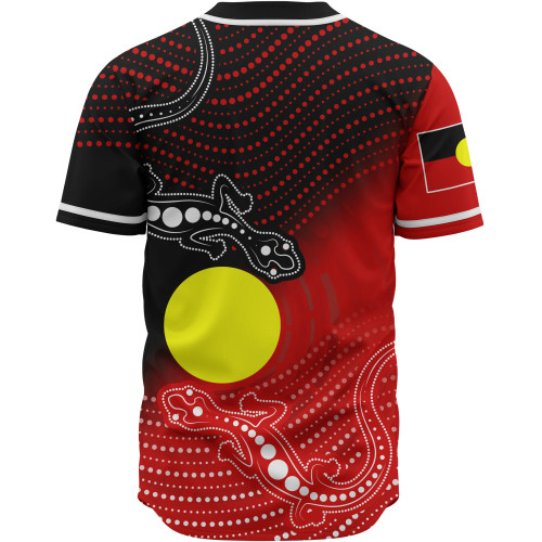 Australia Aboriginal Baseball Shirt - Two Indigenous Lizard
