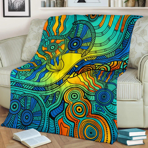 Australia Aboriginal Blanket - Indigenous Dot Painting Art