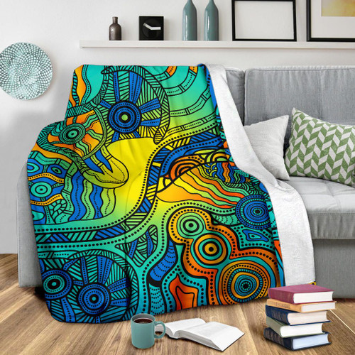 Australia Aboriginal Blanket - Indigenous Dot Painting Art