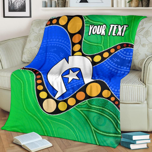 [Custom] Australia Torres Strait Islands Blanket -  Flag with Aboriginal Patterns