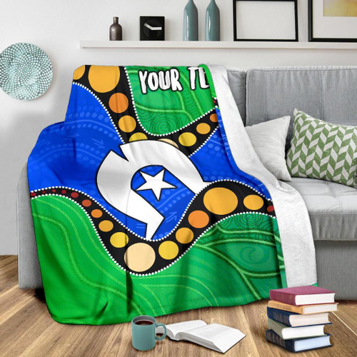[Custom] Australia Torres Strait Islands Blanket -  Flag with Aboriginal Patterns