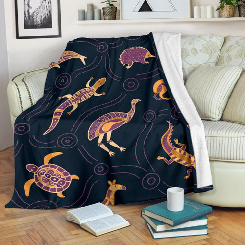 Australia Blanket - Indigenous Animals Patterns