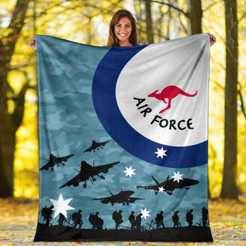Australia Air Force Blanket (Blue) - Kangaroo Australia Air Force Blanket (Blue) - Kangaroo