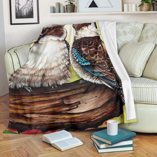 Australia Blanket - Kookaburra with Waratah