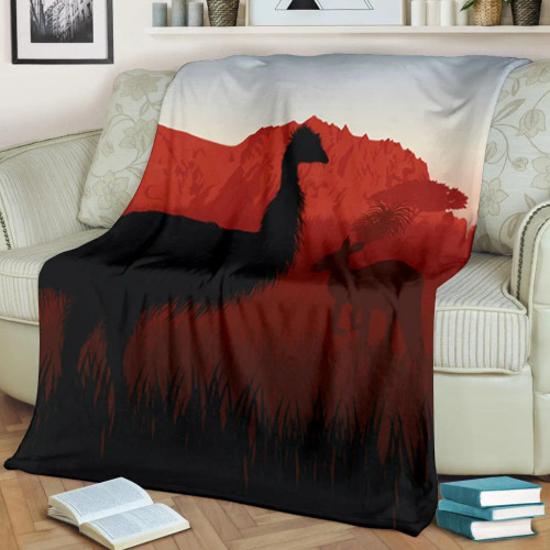 Australia Premium Blanket - Australian Nature with Emu and Kangaroo