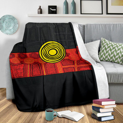 Australia Aboriginal Blanket - Aussie Indigenous Flag Australia Aboriginal Blanket - Aussie Indigenous Flag