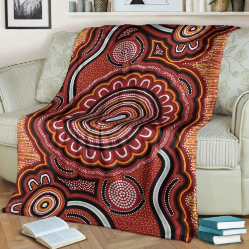 Australia Aboriginal Blanket - Aboriginal Dot Art Painting VER 13 Australia Aboriginal Blanket - Aboriginal Dot Art Painting VER 13