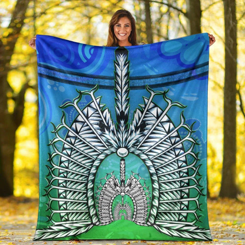 Australia Blanket - Turtle Background With Dhari Mask Australia Blanket - Turtle Background With Dhari Mask