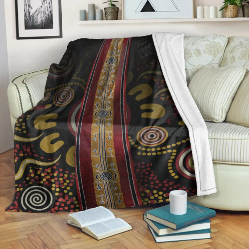 Australia Blanket -  Aboriginal Dot Panting Art Stripe Lines