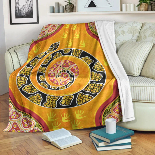 Australia Blanket - Aboriginal Unique Style Snake Orange Color 2021